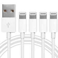 🔌 оригинальное зарядное устройство apple mfi certified: набор из 4 кабелей lightning to usb для iphone 11 pro/11/xs max/xr/8/7/6s/6/plus, ipad pro/air/mini, ipod touch. логотип