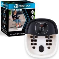 👣 resteck foot bath massager - electric spa basin for deep tissue massage, pain relief & relaxation - temperature controlled heat, soothing bubbles & 22 detachable massage rollers logo