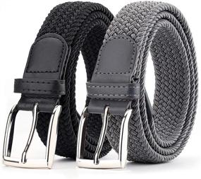 img 4 attached to 👔 Stylish Elastic Braided Woven Canvas Belts for Men's Fashion Accessorizing