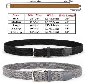 img 1 attached to 👔 Stylish Elastic Braided Woven Canvas Belts for Men's Fashion Accessorizing