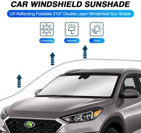 img 3 attached to KUST Windshield Sun Shade for Hyundai Tucson: Ultimate UV Protection and Cooler Car Experience