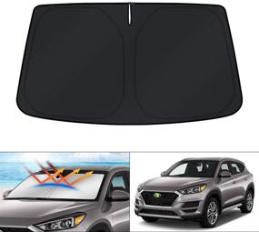 img 4 attached to KUST Windshield Sun Shade for Hyundai Tucson: Ultimate UV Protection and Cooler Car Experience