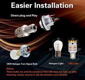 img 1 attached to LASFIT Amber BAU15S PY21W 12496 CANBUS Error Free Anti Hyper Flash LED Turn Signal Lights - Powerfully Bright 28W 2600LM, Easy Plug and Play (2 Pack)