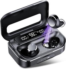 img 4 attached to 🎧 Bootch True Wireless Earbuds: Waterproof TWS Bluetooth Headphones with Mic, 100H Playtime, Deep Bass - Perfect for Sports, Travel, Work