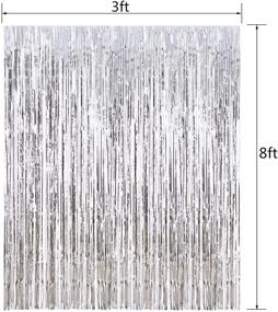 img 2 attached to Fecedy Silver Metallic Tinsel Foil Fringe Curtains: Perfect Photo Booth Props for Party Decorations and Special Occasions