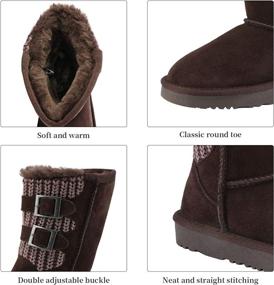 img 2 attached to 🐏 DREAM PAIRS Sheepskin Winter Chesnut Boys' Shoes - Boots: Stay Cozy and Stylish in the Cold Season