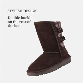 img 3 attached to 🐏 DREAM PAIRS Sheepskin Winter Chesnut Boys' Shoes - Boots: Stay Cozy and Stylish in the Cold Season