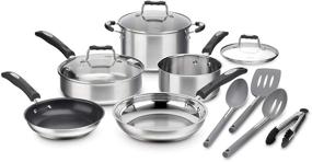 img 1 attached to 🍳 Набор посуды из нержавеющей стали Cuisinart P87-12 Multiclad Pro из 12 предметов: Трёхслойное превосходство для гурманской кулинарии.