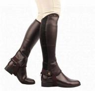 🐴 saxon adult's equileather half chaps brown small: durable and versatile equestrian gear logo