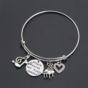 img 2 attached to 🎵 ENSIANTH Music Gift: Express Your Love through Melody with Expandable Music Charm Bangle