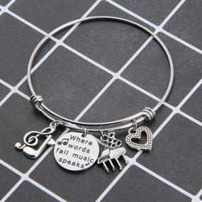 img 1 attached to 🎵 ENSIANTH Music Gift: Express Your Love through Melody with Expandable Music Charm Bangle