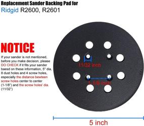 img 3 attached to 🔧 High-Quality 5" 8-Hole Hook and Loop Replacement Pad for Ridgid R2600 and R2601 Random Orbit Sander