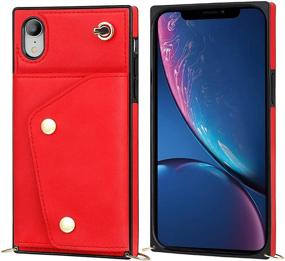 img 3 attached to 📱 Stylish Red KIHUWEY iPhone Xr Crossbody Case: Wallet, Kickstand, Wrist Strap & More!