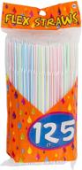 🍹 convenient 125 flex straws by items 4u! - stripe, assorted colors logo