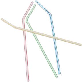 img 2 attached to 🍹 Convenient 125 Flex Straws by Items 4U! - Stripe, Assorted Colors