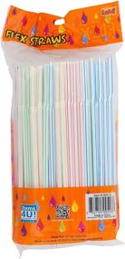 img 3 attached to 🍹 Convenient 125 Flex Straws by Items 4U! - Stripe, Assorted Colors