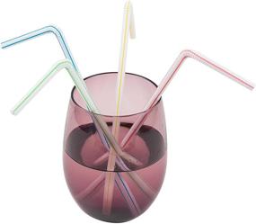 img 1 attached to 🍹 Convenient 125 Flex Straws by Items 4U! - Stripe, Assorted Colors