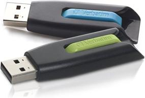 img 4 attached to 💾 Verbatim 32GB Store 'n' Go V3 USB 3.0 Flash Drive - 2 Pack - Blue/Green Combo