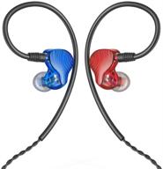 🎧 наушники fiio fa1 вокруг уха: высококачественный hifi-звук с одним сбалансированным арматурным драйвером и съемным кабелем для ios и android - синий (левая сторона) и красный (правая сторона) - витки логотип