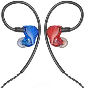 img 4 attached to 🎧 FiiO FA1 Over The Ear Earphones: Premium HiFi Single Balanced Armature Driver with Detachable Cable Design for iOS and Android - Blue(L) and Red(R)-Swirl