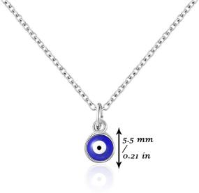 img 3 attached to 👁️ PPJew Evil Eye Necklace Chain: Blue Eyes Amulet Pendant Ojo Turco Kabbalah Protection - Stylish, Adjustable, & Delicate Jewelry Gift for Women and Girls