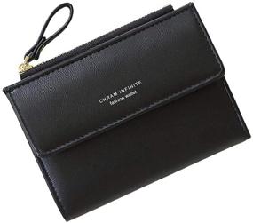 img 4 attached to 👜 Stylish Women's Bifold Leather Short Wallet with RFID Blocking and ID Window - Mini Purse for Ladies!