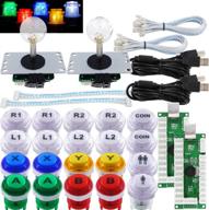 🕹️ sj@jx arcade diy kit with led button logo, mx microswitch, 8-way joystick, usb encoder cable for pc mame raspberry pi color mix - 2 player game controller stick логотип