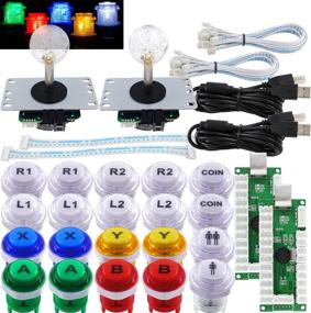 img 4 attached to 🕹️ SJ@JX Arcade DIY Kit with LED Button Logo, MX Microswitch, 8-Way Joystick, USB Encoder Cable for PC MAME Raspberry Pi Color Mix - 2 Player Game Controller Stick