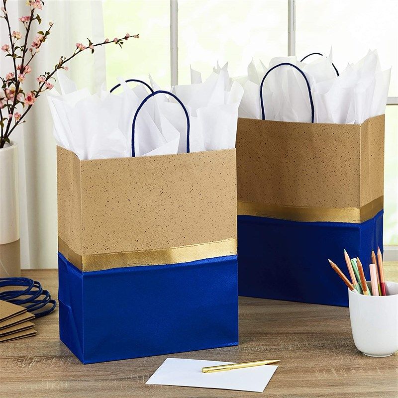 Kraft Paper Bags - Navy Blue