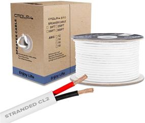 img 4 attached to 🔊 Cmple 100FT 14AWG Speaker Wire Cable: High-Quality In-Wall CL2 Rated Copper Clad Aluminum for Home Theater & Car Audio - 100ft, White