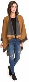 img 3 attached to Stylish Women's Cardigan Poncho Cape: Enhance your Sweater Wardrobe with Trendy Accessories