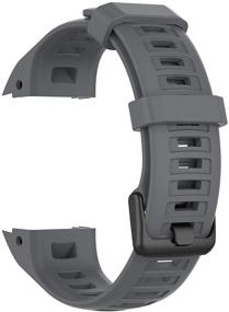 img 2 attached to 📱 Gray Replacement Silicone Waterproof Wrist Band Strap for Garmin Instinct Smartwatch - FoundEast Compatible with Adapter Tools
