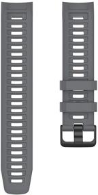 img 1 attached to 📱 Gray Replacement Silicone Waterproof Wrist Band Strap for Garmin Instinct Smartwatch - FoundEast Compatible with Adapter Tools