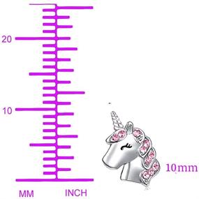 img 2 attached to 🦄 Cute Pink Unicorn Stud Earrings for Little Girls - Sparkling Zircon Kids Jewelry for Birthday Parties