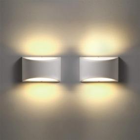 img 2 attached to 🌟 Modern LED Wall Sconces Set of 2, 9W Warm White Sconce Wall Lighting for Hallway, Bedroom, Bathroom, Living Room - (2 Pack)