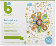 👶 babyganics unscented diaper wipes - 800 count (10 packs of 80): plant derived, non-allergenic baby wipes logo