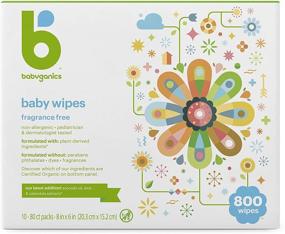 img 4 attached to 👶 Babyganics Unscented Diaper Wipes - 800 Count (10 Packs of 80): Plant Derived, Non-Allergenic Baby Wipes