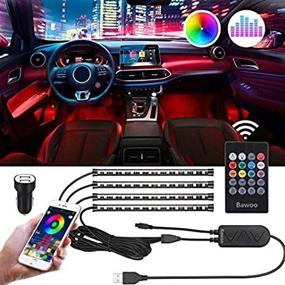 img 4 attached to 🚗 Bawoo Interior Car Lights: Waterproof LED Strip Upgrade with APP Control, Music Sync, & Multi-Color Lighting