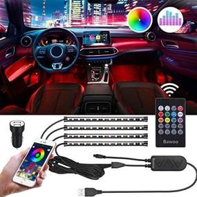 img 2 attached to 🚗 Bawoo Interior Car Lights: Waterproof LED Strip Upgrade with APP Control, Music Sync, & Multi-Color Lighting