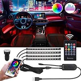 img 1 attached to 🚗 Bawoo Interior Car Lights: Waterproof LED Strip Upgrade with APP Control, Music Sync, & Multi-Color Lighting