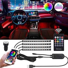 img 3 attached to 🚗 Bawoo Interior Car Lights: Waterproof LED Strip Upgrade with APP Control, Music Sync, & Multi-Color Lighting