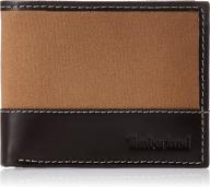 timberland baseline leather canvas men's accessories: wallets, card cases & money organizers with attached features logo