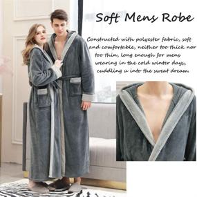 img 1 attached to Length Hooded Bathrobe Housecoat Nightgown Men's Clothing in Sleep & Lounge