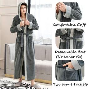 img 2 attached to Length Hooded Bathrobe Housecoat Nightgown Men's Clothing in Sleep & Lounge