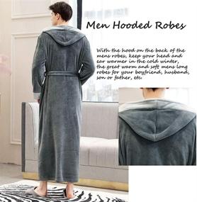 img 3 attached to Length Hooded Bathrobe Housecoat Nightgown Men's Clothing in Sleep & Lounge