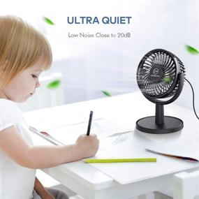 img 1 attached to Powerful USB Mini Desk Fan with 4 Speed Settings, Silent Operation, 310° Adjustable Airflow, Portable Personal Air Circulator for Office, Bedroom, Desktop (Black)