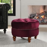 elegant burgundy nailhead trim ottoman - jennifer taylor home la rosa collection logo