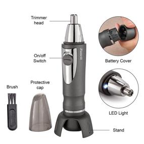 img 3 attached to 💇 Fancii Professional Nose & Ear Hair Trimmer: LED Light, Water Resistant, Stainless Steel Blades, Battery Powered