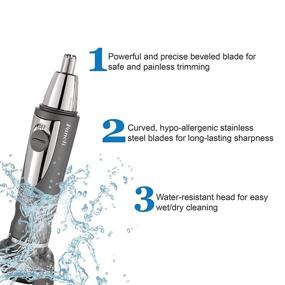 img 1 attached to 💇 Fancii Professional Nose & Ear Hair Trimmer: LED Light, Water Resistant, Stainless Steel Blades, Battery Powered