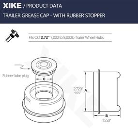 img 3 attached to 🔧 XiKe 2 Set 2.72" OD Dust/Grease Cap with Rubber Plugs - Ideal for 7,000 to 8,000 lb Axle Trailer Wheel Hubs